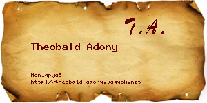 Theobald Adony névjegykártya